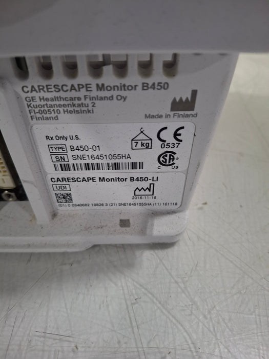 GE Healthcare Carescape B450 Critical Care Patient Monitor