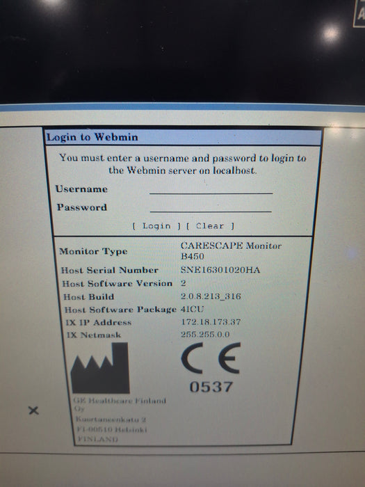 GE Healthcare Carescape B450 Critical Care Patient Monitor