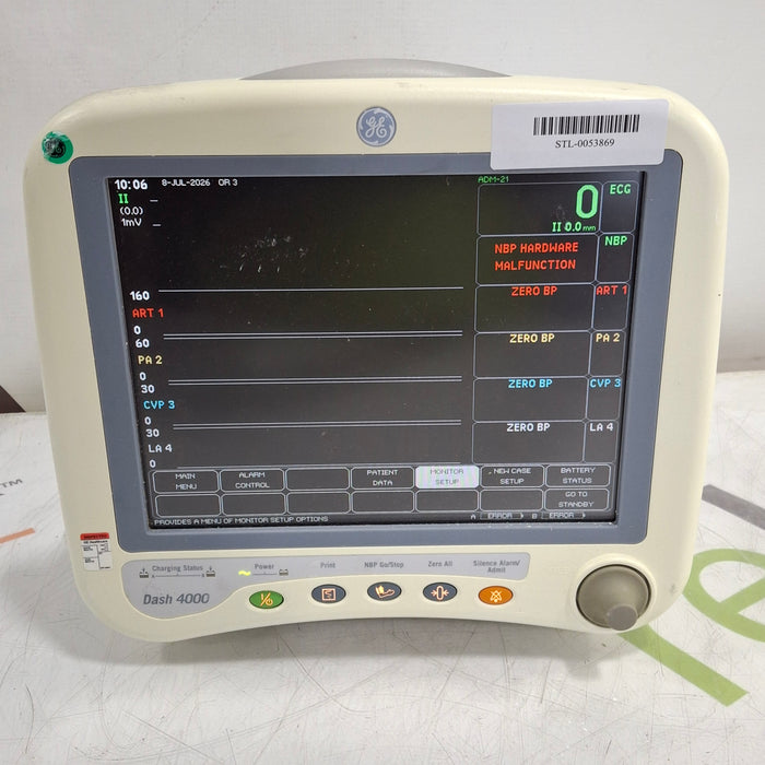 GE Healthcare Dash 4000 - GE/Nellcor SpO2 Patient Monitor