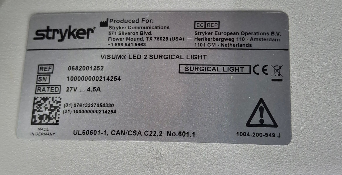 Stryker Visum II Surgical Light