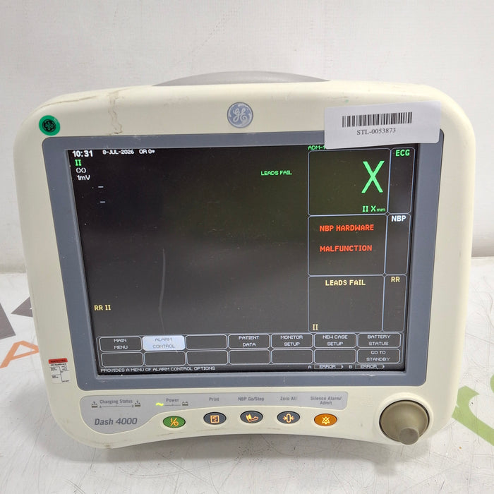 GE Healthcare Dash 4000 - GE/Nellcor SpO2 Patient Monitor
