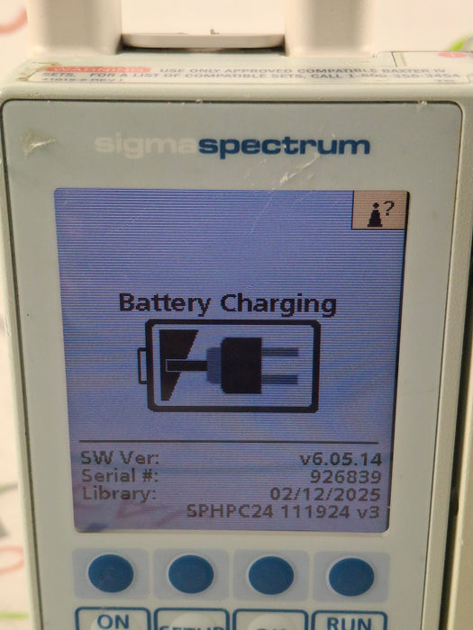 Baxter Sigma Spectrum 6.05.14 with A/B/G/N Battery Infusion Pump