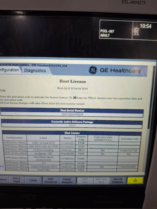 GE Healthcare Carescape B450 Critical Care Patient Monitor
