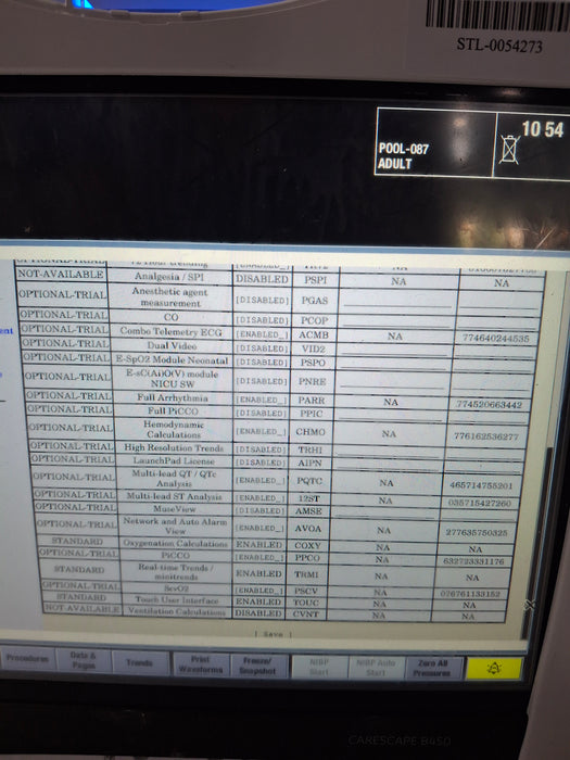 GE Healthcare Carescape B450 Critical Care Patient Monitor
