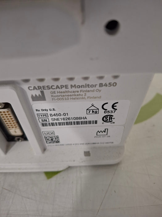 GE Healthcare Carescape B450 Critical Care Patient Monitor