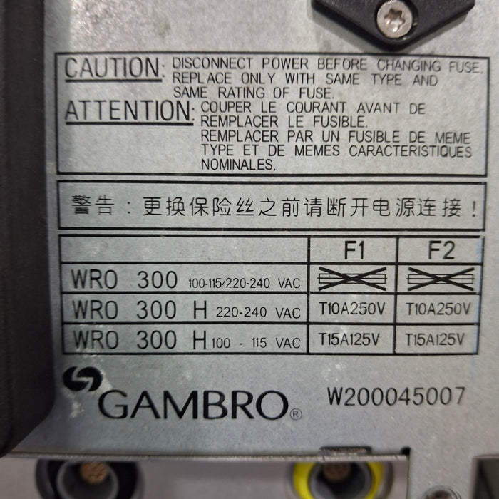 Mar Cor Purification RO, WRO 300H, 115V Rover, Dialysis Water Transport System
