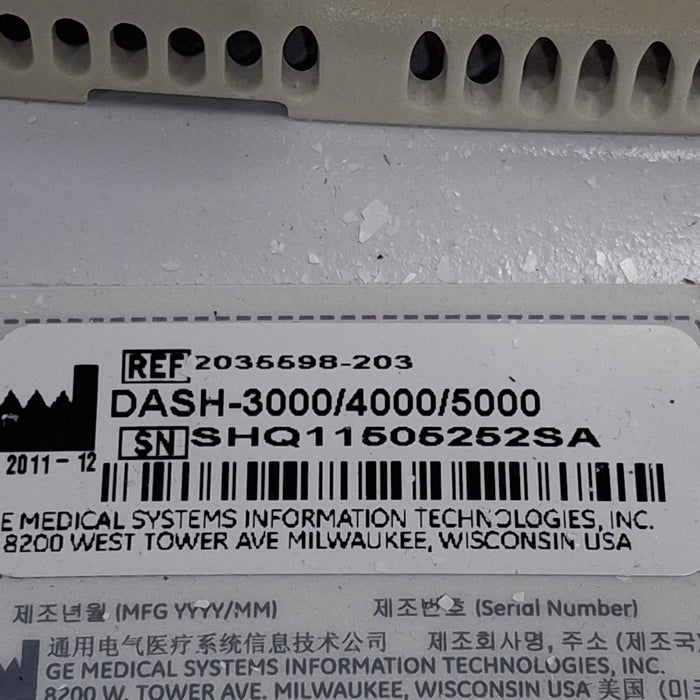GE Healthcare Dash 4000 - Masimo SpO2 Patient Monitor