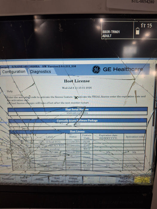 GE Healthcare Carescape B450 Critical Care Patient Monitor