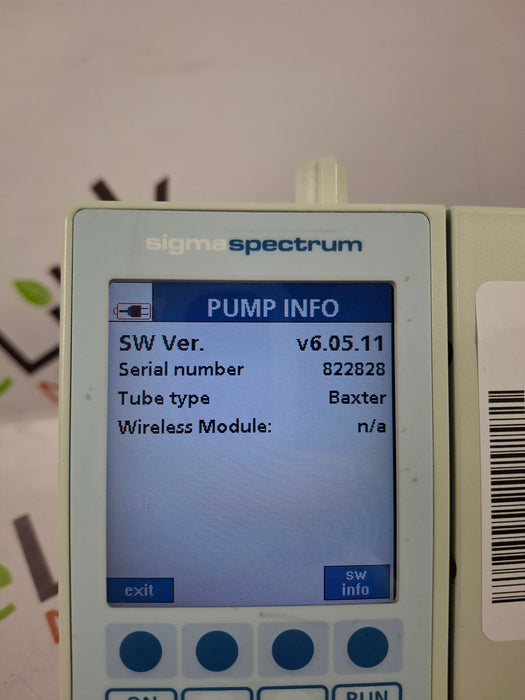 Baxter Sigma Spectrum 6.05.11 with B/G Battery Infusion Pump