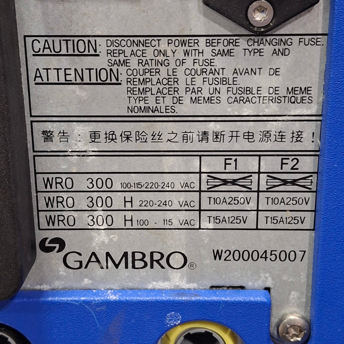 Mar Cor Purification RO, WRO 300H, 115V Rover, Dialysis Water Transport System