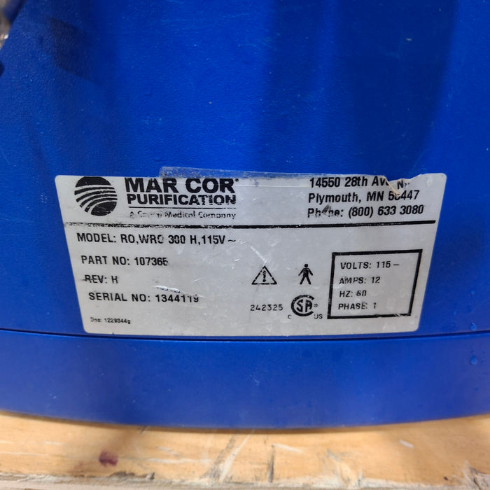 Mar Cor Purification RO, WRO 300H, 115V Rover, Dialysis Water Transport System