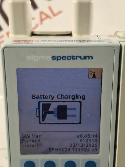 Baxter Sigma Spectrum 6.05.14 with A/B/G/N Battery Infusion Pump