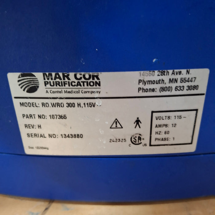 Mar Cor Purification RO, WRO 300H, 115V Rover, Dialysis Water Transport System