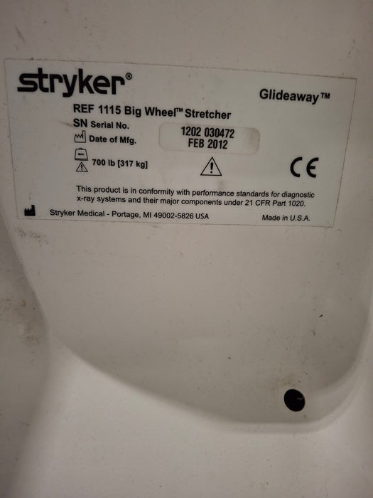 Stryker 1115 Big Wheel Glideaway Stretcher