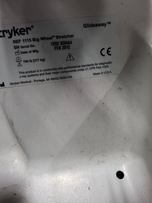 Stryker 1115 Big Wheel Glideaway Stretcher