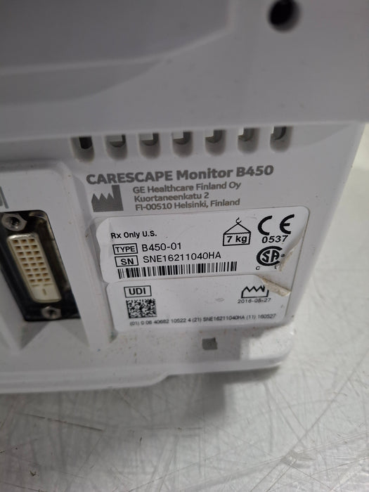 GE Healthcare Carescape B450 Critical Care Patient Monitor