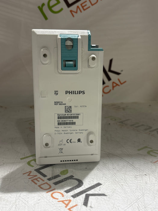 Philips M3001A-A01C06 Fast SpO2, NIBP, ECG, Temp, IBP MMS Module