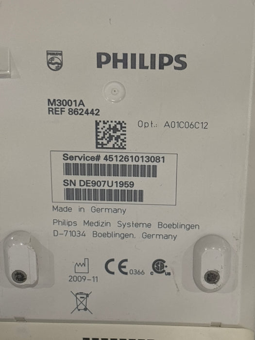 Philips M3001A-A01C06C12 Fast SpO2, NIBP, 12 lead ECG, Temp, IBP MMS Module