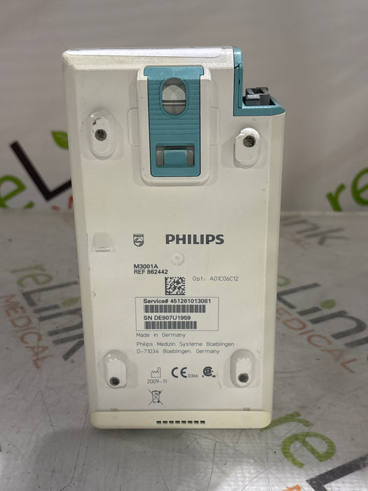 Philips M3001A-A01C06C12 Fast SpO2, NIBP, 12 lead ECG, Temp, IBP MMS Module