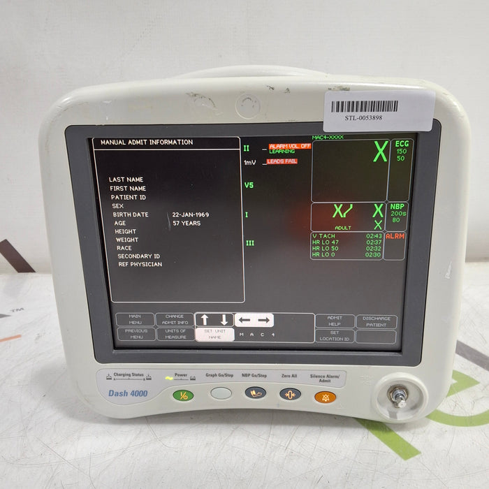 GE Healthcare Dash 4000 - GE/Nellcor SpO2 Patient Monitor