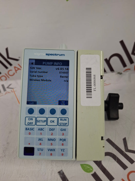 Baxter Sigma Spectrum 6.05.14 with B/G Battery Infusion Pump