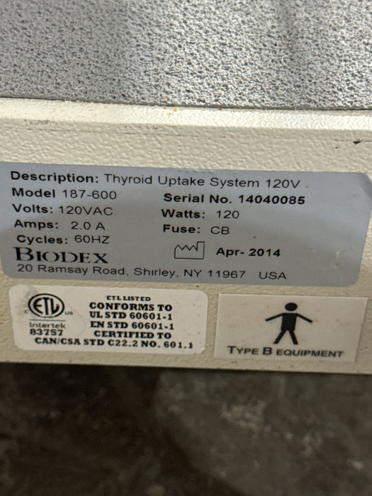 Biodex 187-600 Thyroid Uptake System