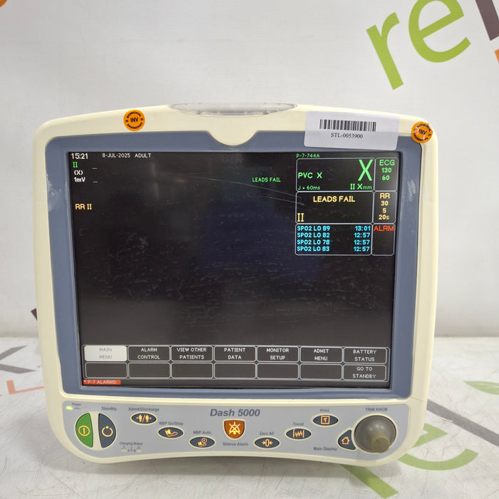 GE Healthcare Dash 5000 - Masimo SpO2 Patient Monitor