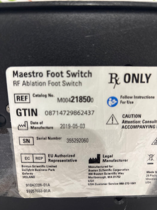 Boston Scientific 21850 Maestro RF Ablation Foot Switch Accessory