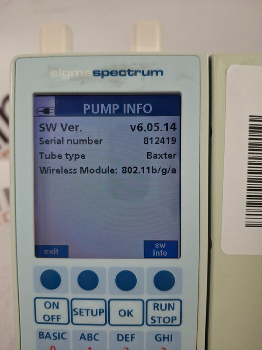 Baxter Sigma Spectrum 6.05.14 with A/B/G/N Battery Infusion Pump