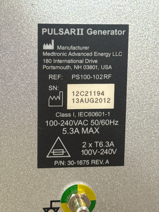 Medtronic PEAK Plasmablade Pulsar II Peak Surgery System