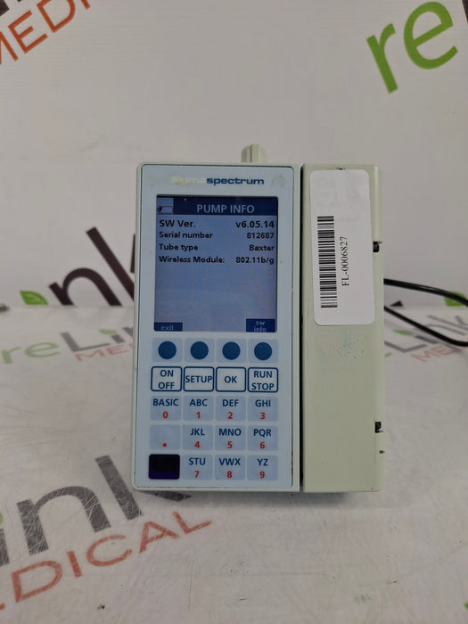Baxter Sigma Spectrum 6.05.14 with B/G Battery Infusion Pump