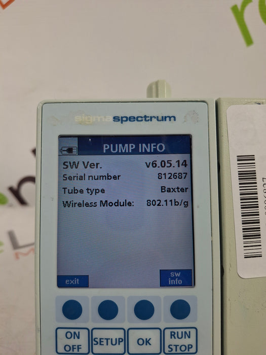Baxter Sigma Spectrum 6.05.14 with B/G Battery Infusion Pump
