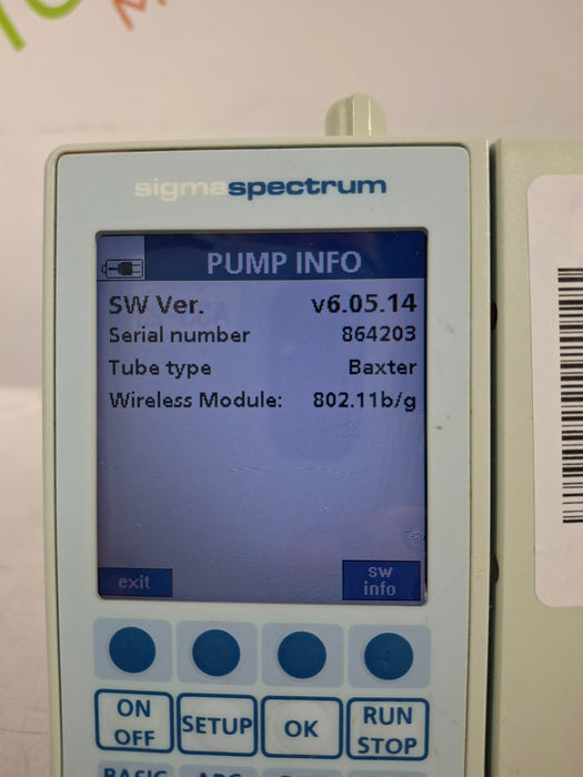 Baxter Sigma Spectrum 6.05.14 with B/G Battery Infusion Pump