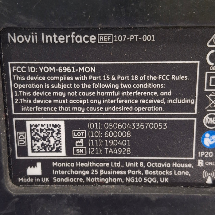 Monica Healthcare Limited 107-PT-001 Fetal Monitor