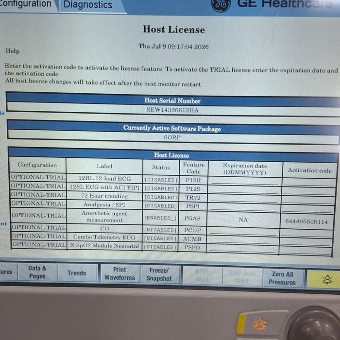 GE Healthcare Carescape B650 Anesthesia Care Patient Monitor
