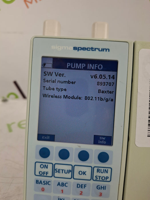 Baxter Sigma Spectrum 6.05.14 with A/B/G/N Battery Infusion Pump