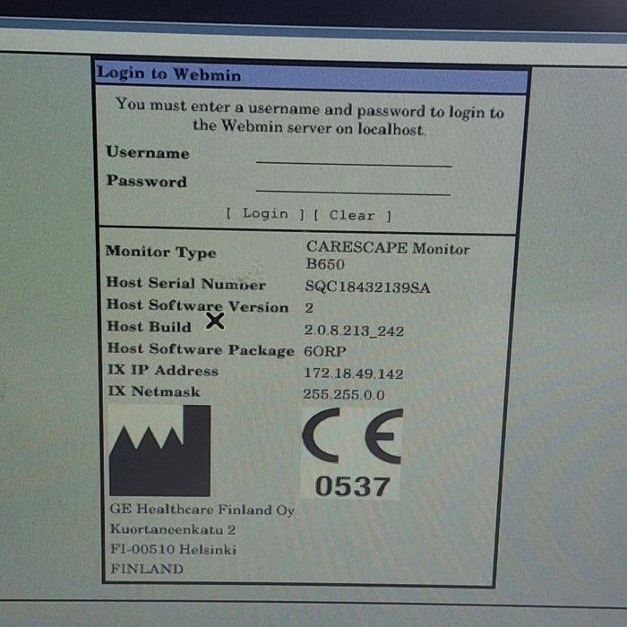 GE Healthcare Carescape B650 Anesthesia Care Patient Monitor