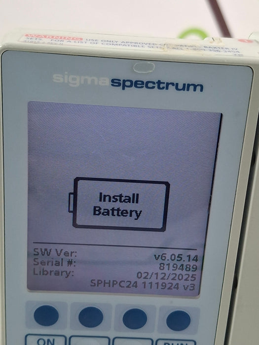 Baxter Sigma Spectrum 6.05.14 without Battery Infusion Pump