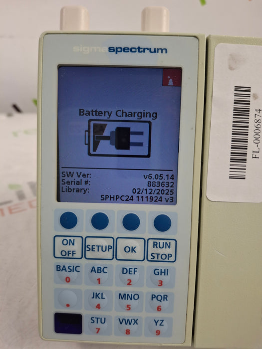 Baxter Sigma Spectrum 6.05.14 with A/B/G/N Battery Infusion Pump