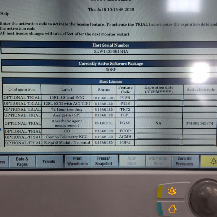 GE Healthcare Carescape B650 Anesthesia Care Patient Monitor
