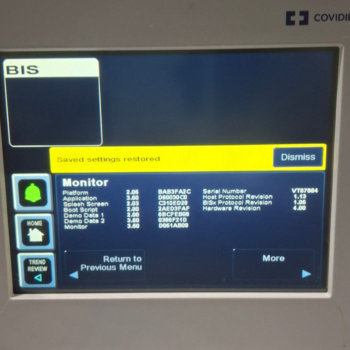 Covidien BIS Monitoring System Bispectral Index Monitor
