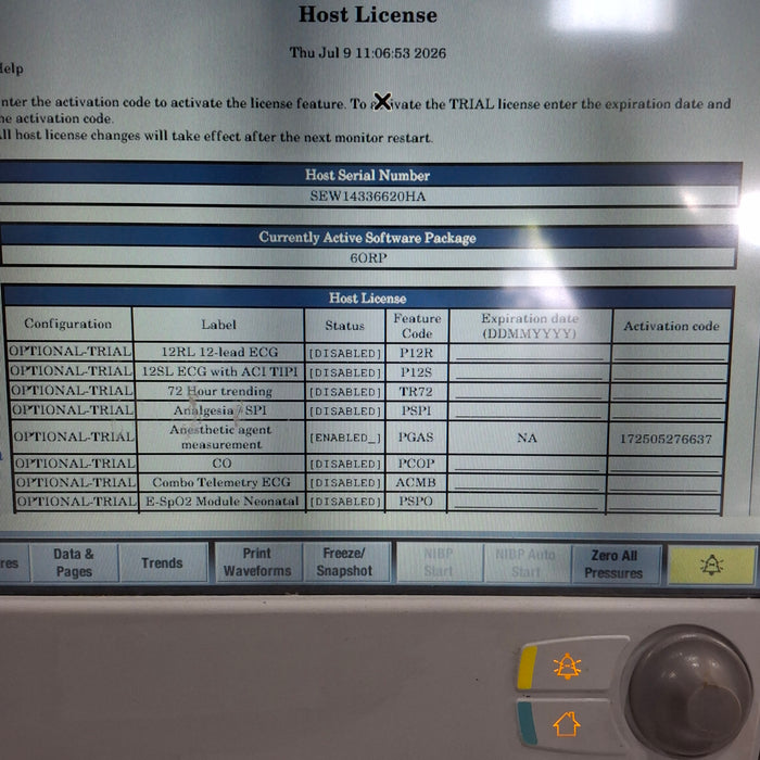 GE Healthcare Carescape B650 Anesthesia Care Patient Monitor