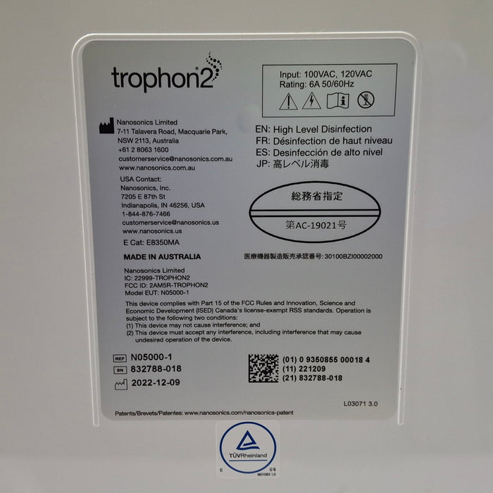 NanoSonics Trophon 2 High Level Disinfection