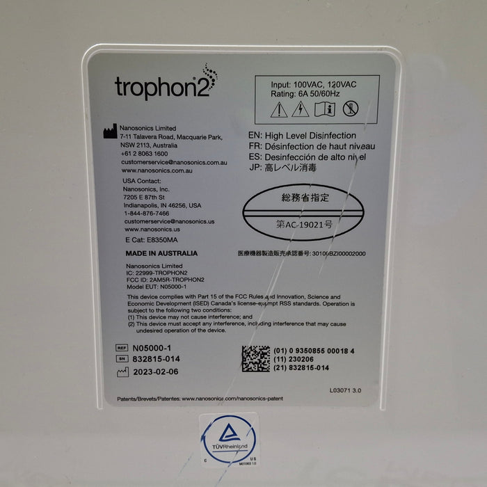 NanoSonics Trophon 2 High Level Disinfection
