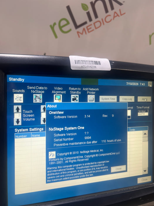 NxStage Medical Inc. System One Hemodialysis Unit