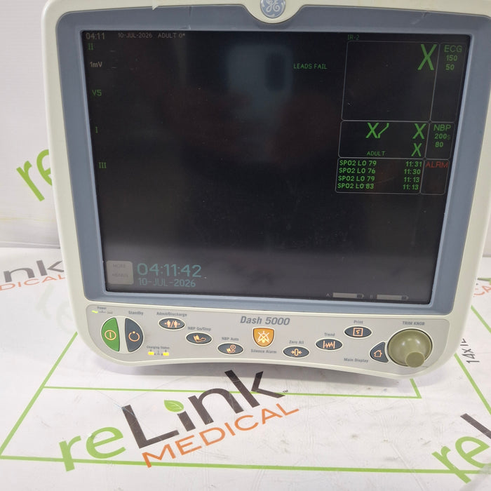 GE Healthcare Dash 5000 - GE/Nellcor SpO2 Patient Monitor