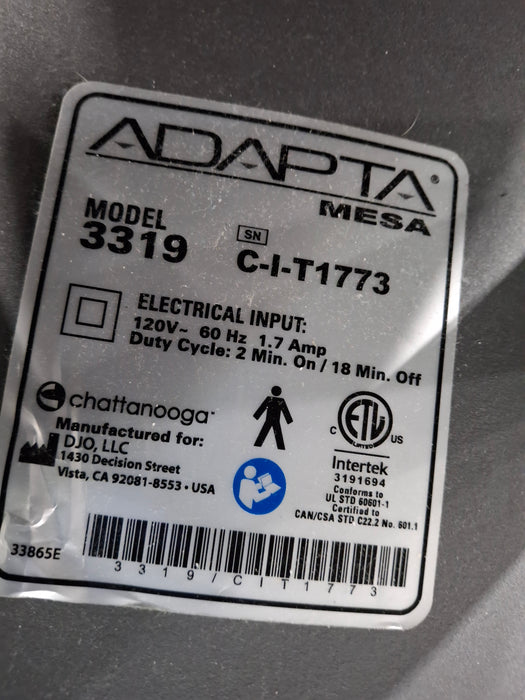 Chattanooga Group Adapta Mesa Model 3319 Treatment Table