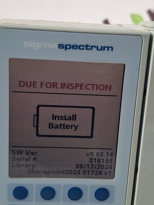 Baxter Sigma Spectrum 6.05.14 without Battery Infusion Pump