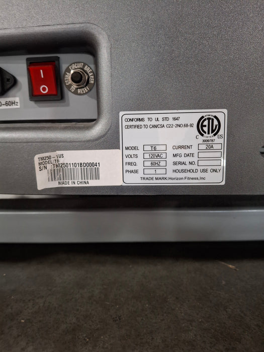 Horizon Fitness, Inc. T6 Treadmill