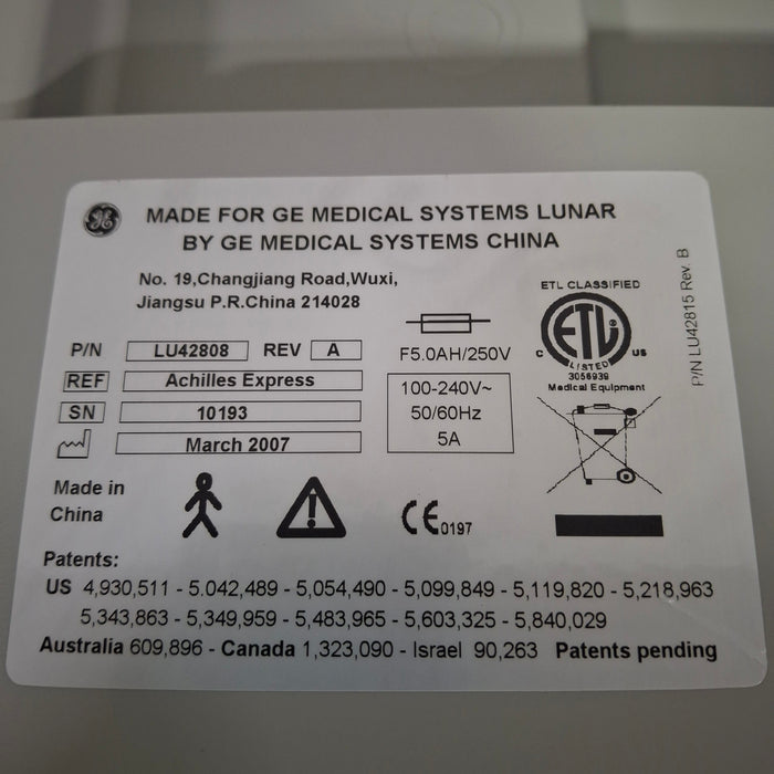 GE Healthcare LU42808 Achilles Express Bone Densitometer